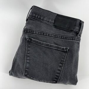 Mott & Bow Slim Straight Jeans Men's 33x32 Washed Black Denim Stretch Patina